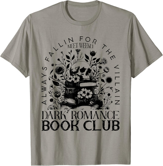 Dark Romance Book Club Bookish Smut Lover Flowers Book Lover T-Shirt - T-Shirt | Sand
