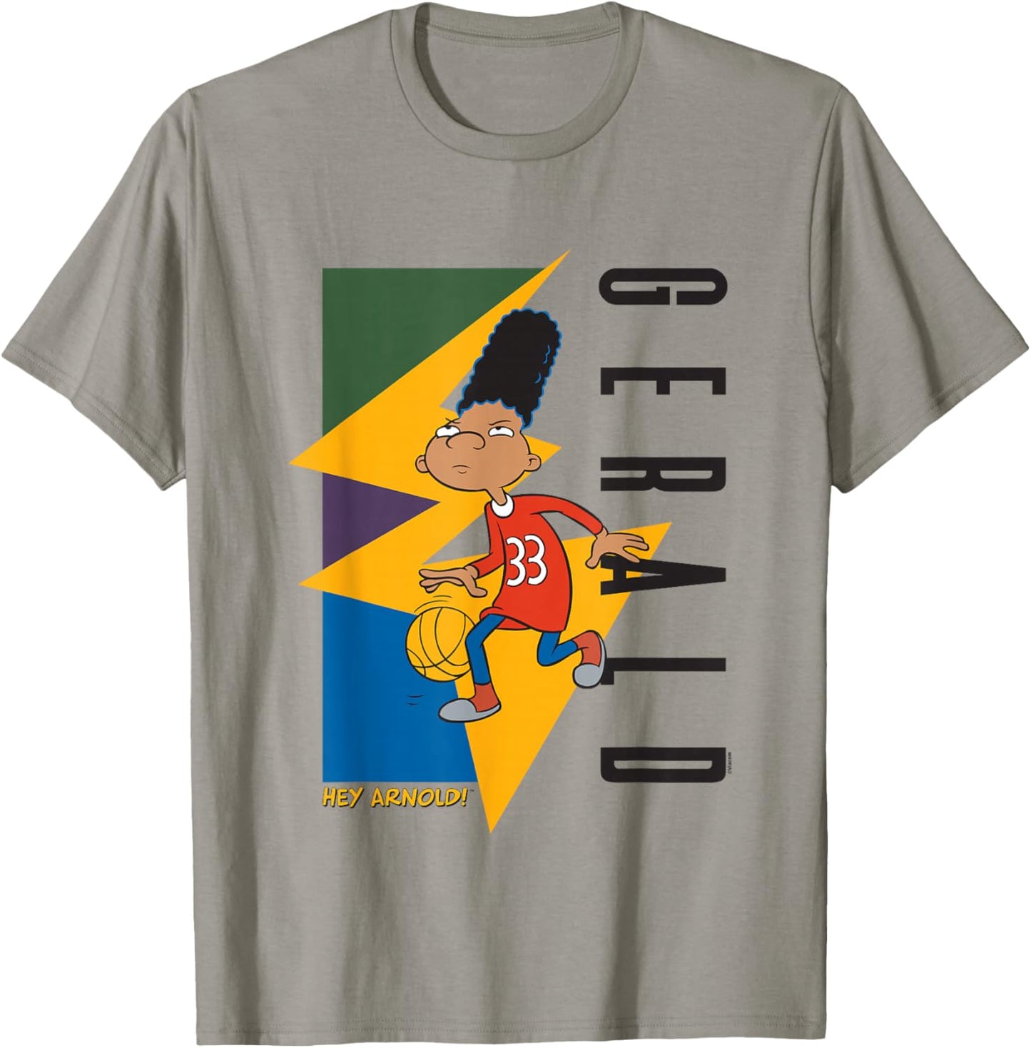 Hey Arnold! Iconic Gerald Playing 90's Vibe Big Chest Poster T-Shirt - T-Shirt | Sand