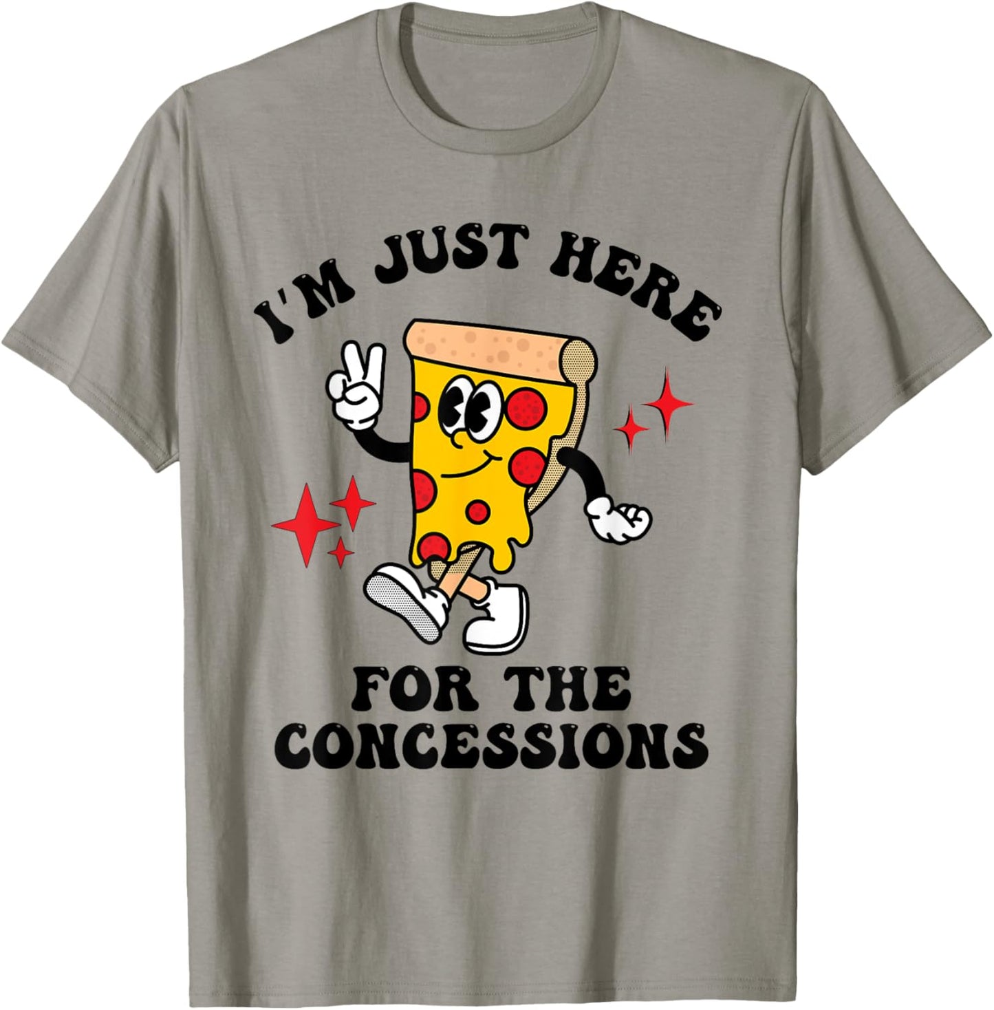 I'm Just Here For The Concessions Stand Funny Pizza Mascot T-Shirt - T-Shirt | Sand
