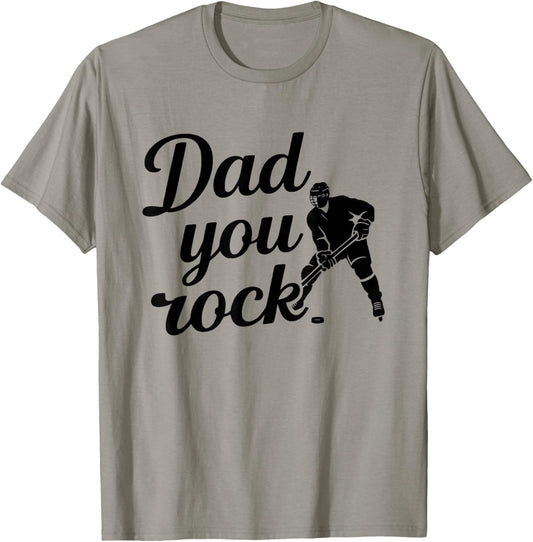 Cool Ice Hockey Playing Dad T-Shirt - T-Shirt | Sand