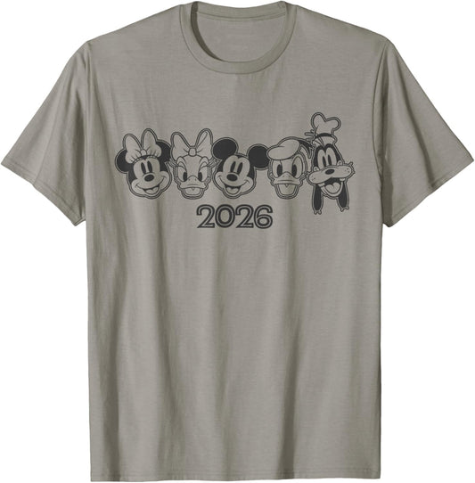 Disney Mickey and Friends Family Vacation 2026 Pals Together T-Shirt - T-Shirt | Sand