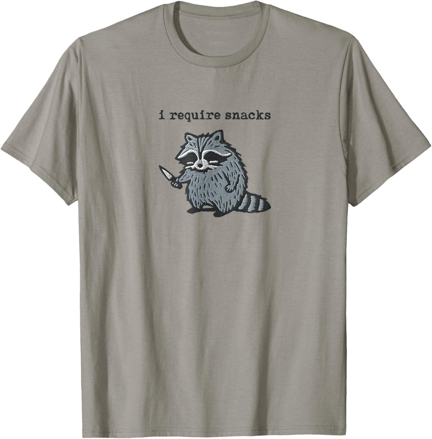 i Require Snacks Raccoon T-Shirt - T-Shirt | Sand