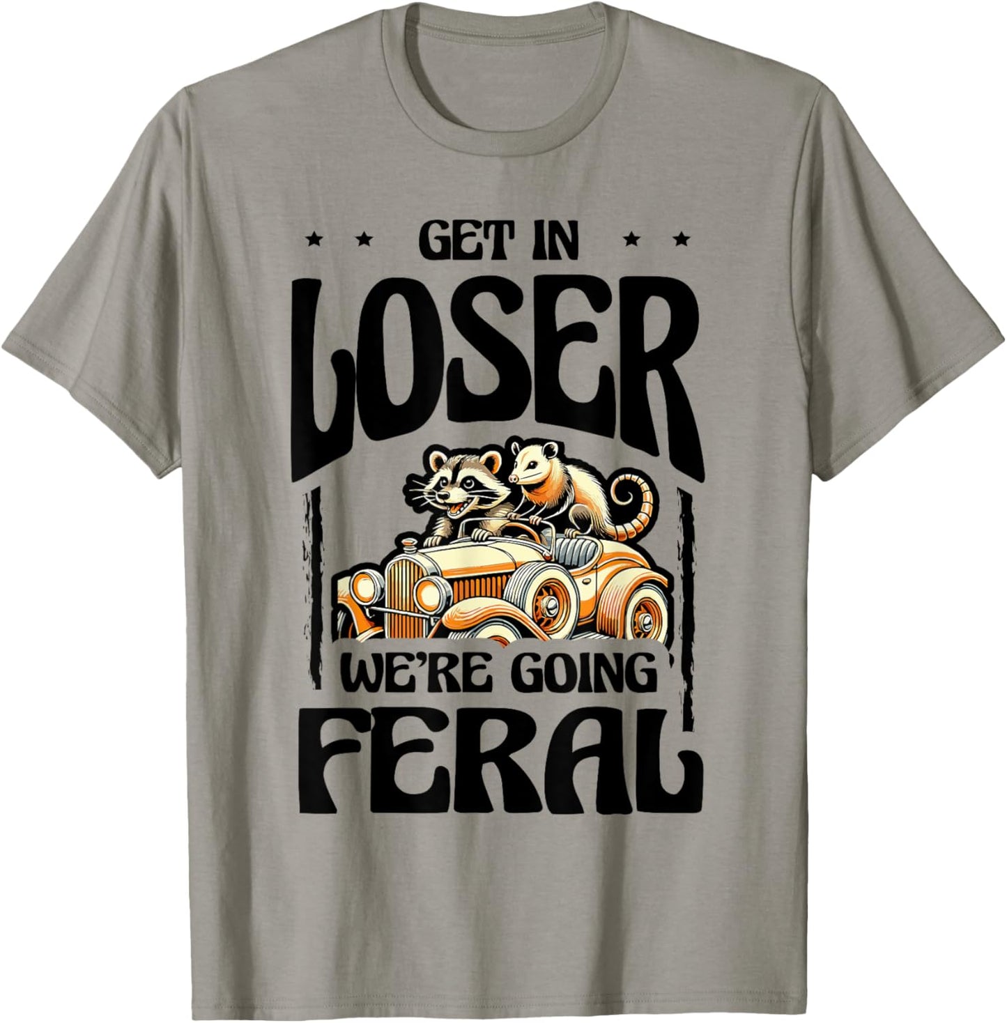 Feral Raccoon Girl Vintage Meme Summer Day Halloween T-Shirt - T-Shirt | Sand