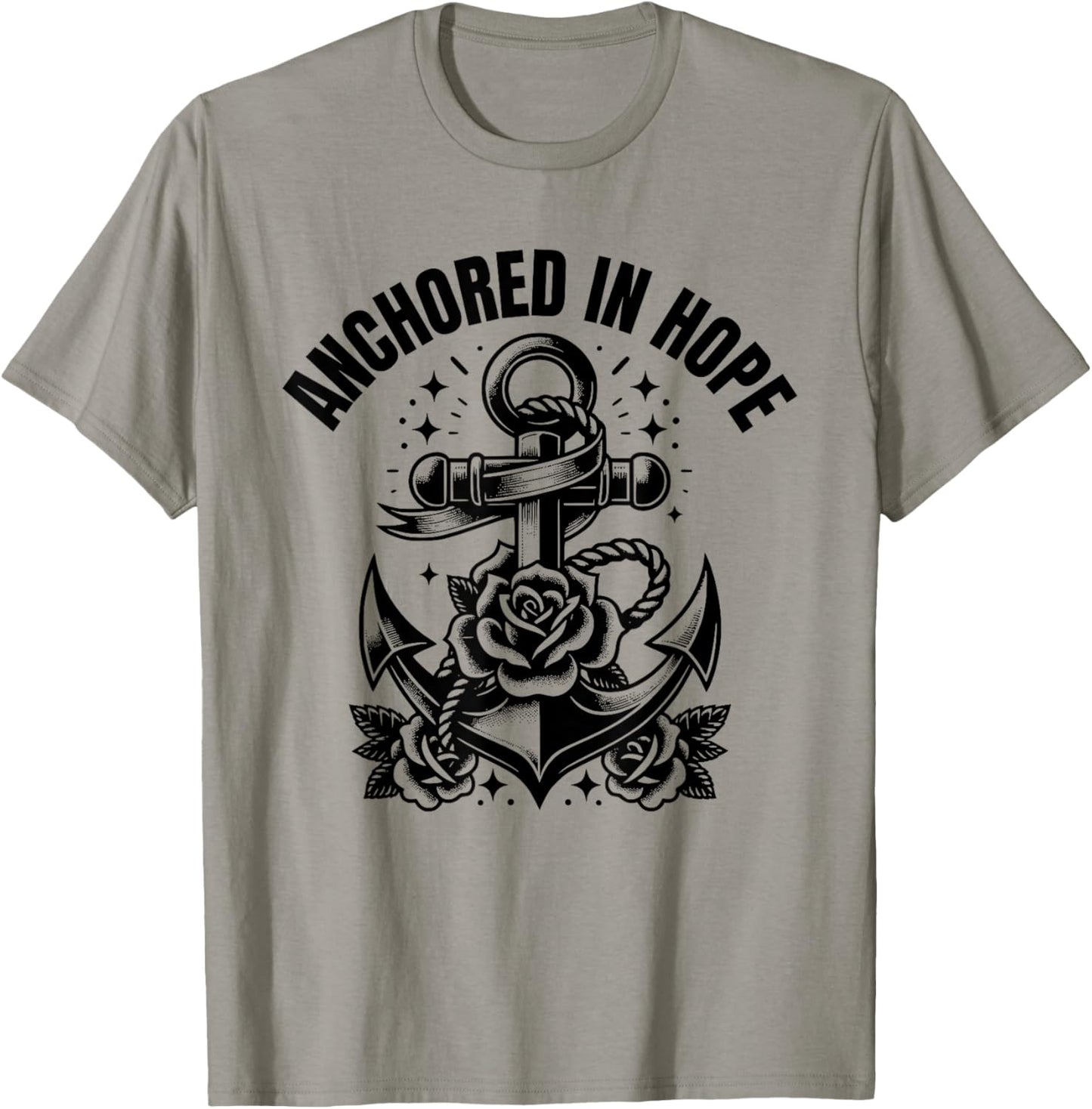 Anchored in Hope : Christian Faith Bible T-Shirt - T-Shirt | Sand