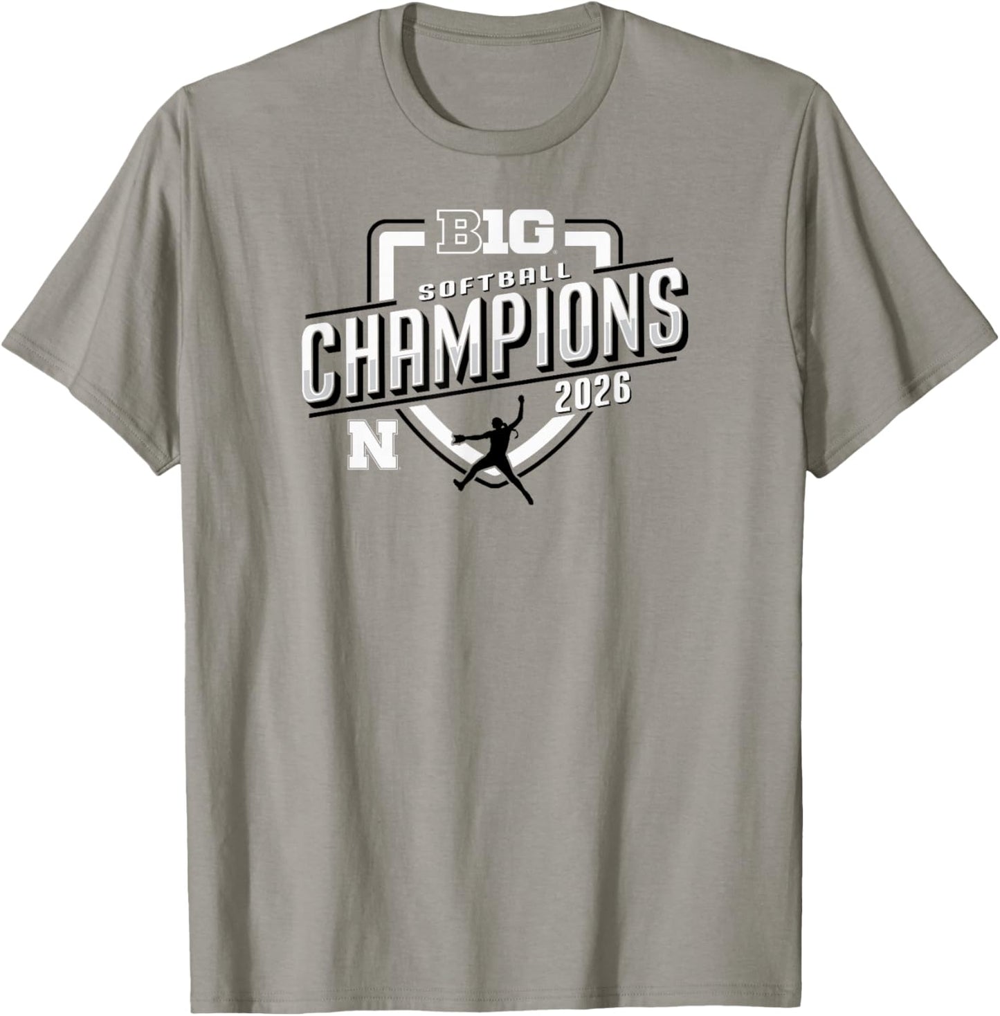Nebraska Cornhuskers Big Ten Champs 2026 Softball Season T-Shirt - T-Shirt | Sand