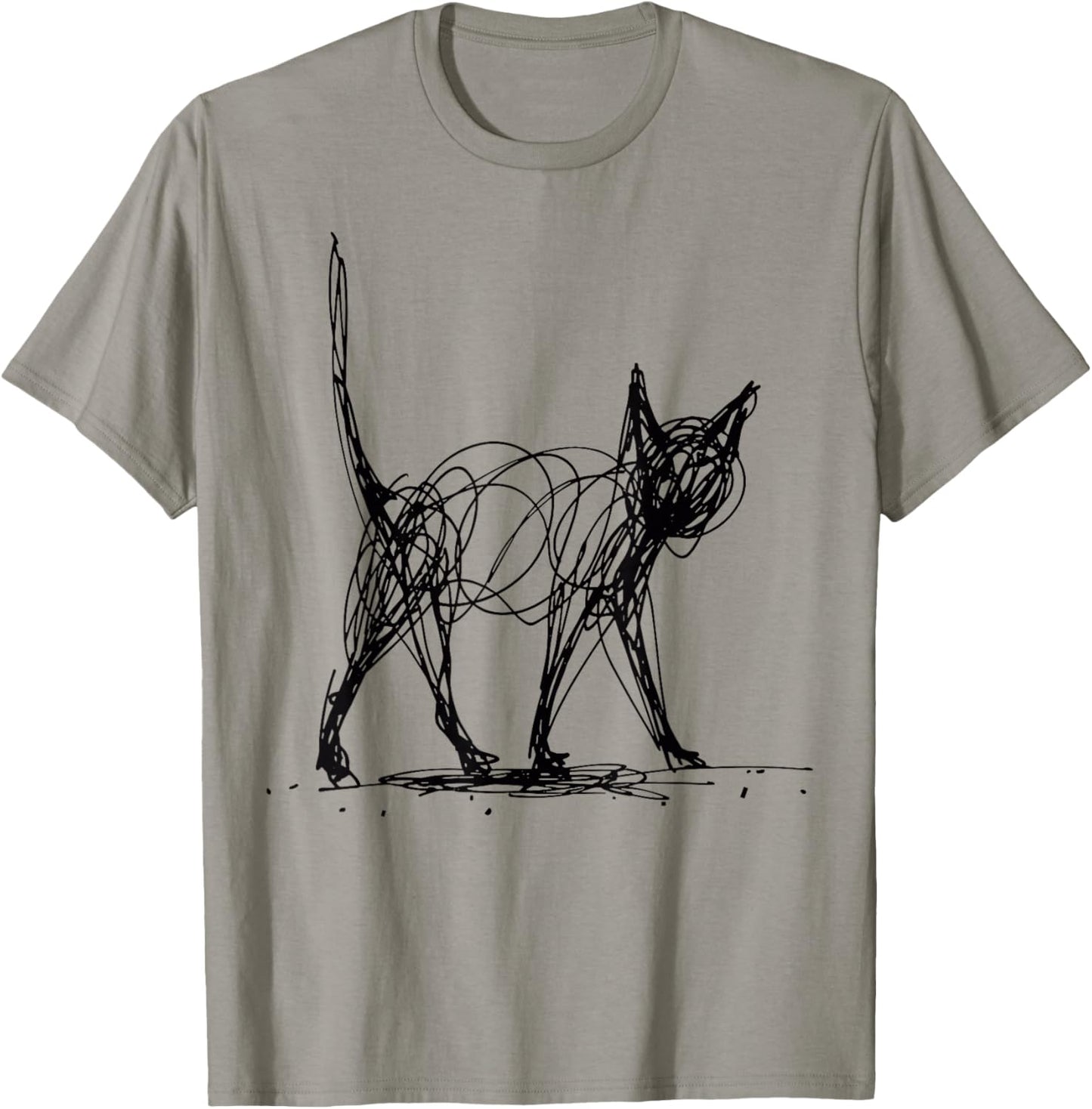 Minimalist Cat T-Shirt - T-Shirt | Sand