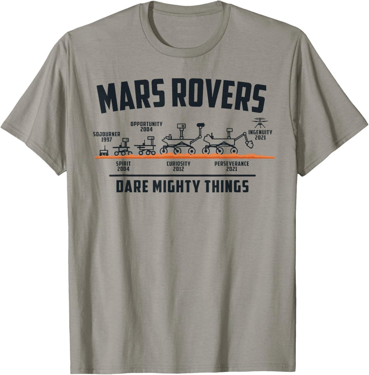 Mars Rovers Evolution Timeline – Rover Space Exploration T-Shirt - T-Shirt | Sand