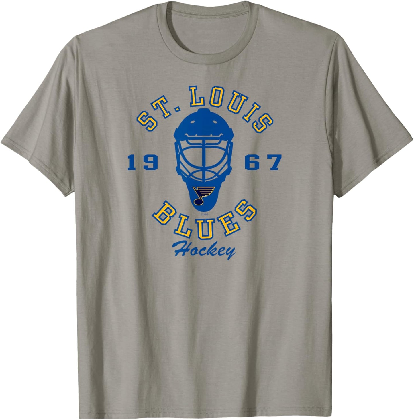 St. Louis Blues Hockey Mask Gray Officially Licensed T-Shirt - T-Shirt | Sand