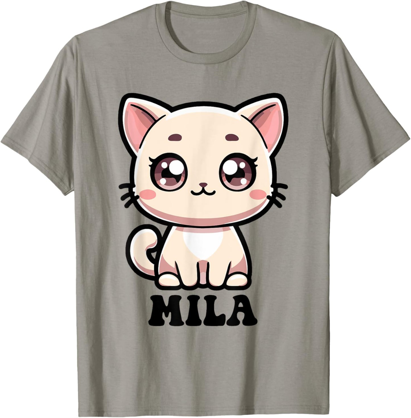 Mila Cute Kitty Cat Design for Girls Name Mila T-Shirt - T-Shirt | Sand