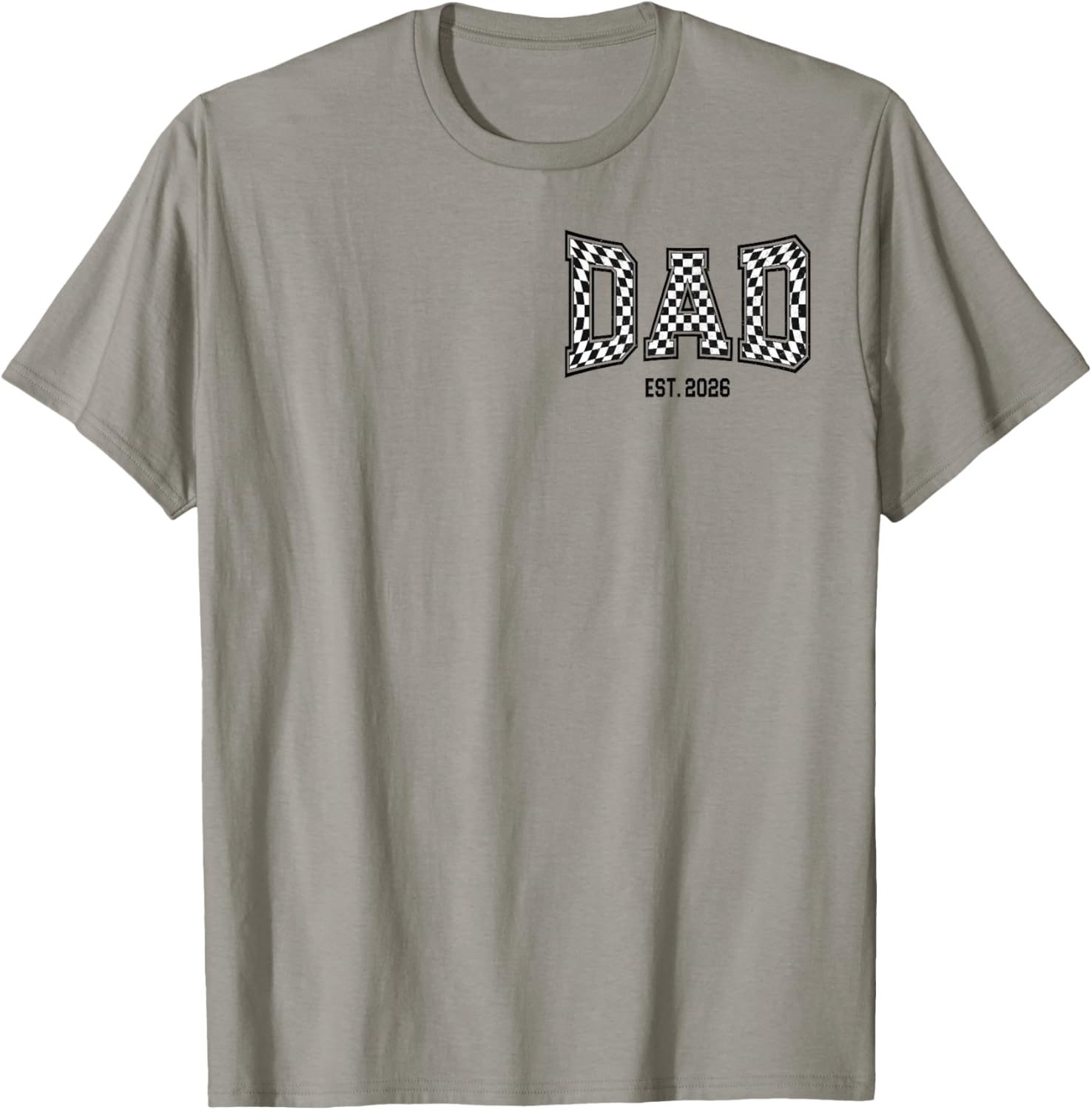 Dad Checkered Est 2026 Funny New Dad Best Dad Ever Father T-Shirt - T-Shirt | Sand