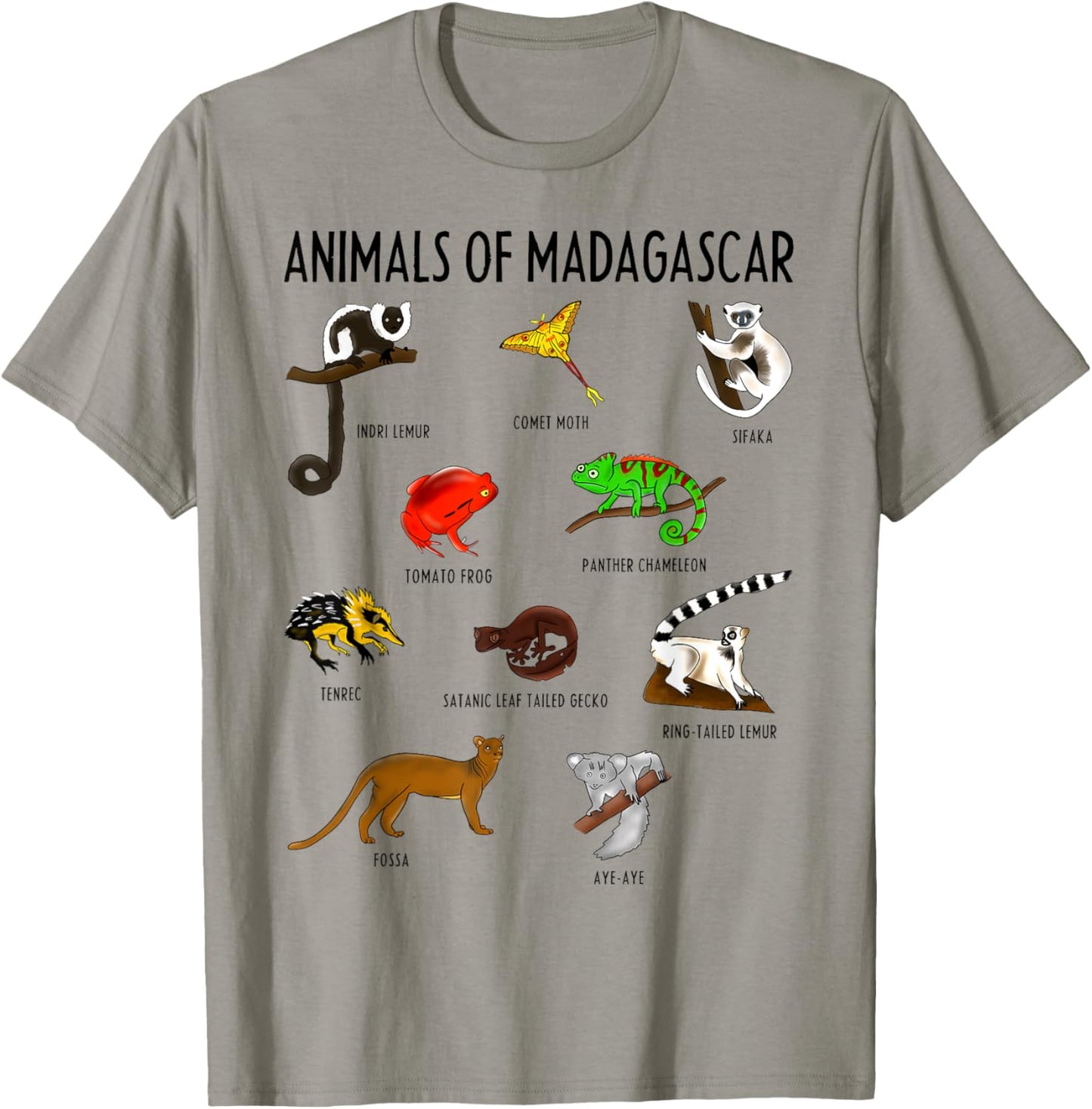 Wild Animals Educational Design for Kids Youth Teen Girl Boy T-Shirt - T-Shirt | Sand