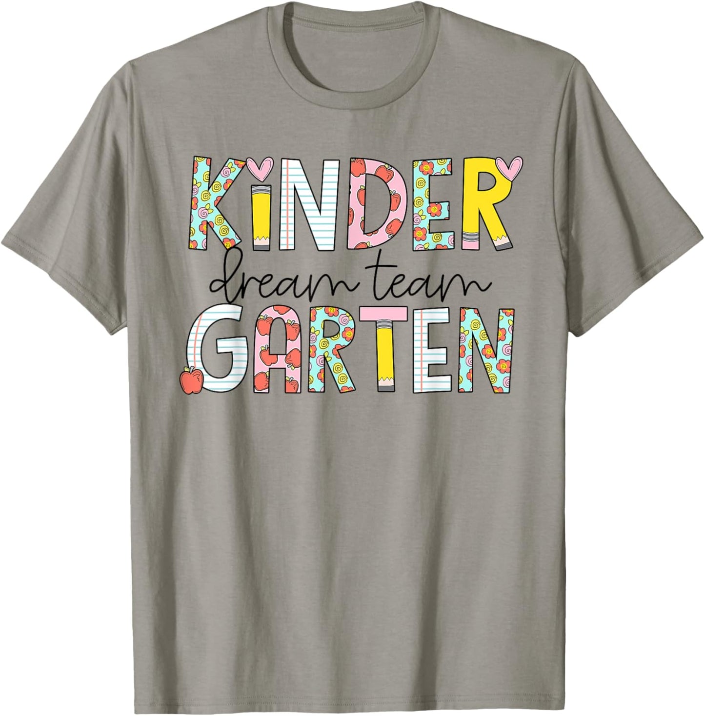 Retro Kindergarten Dream Team Groovy Teacher Back to School T-Shirt - T-Shirt | Sand