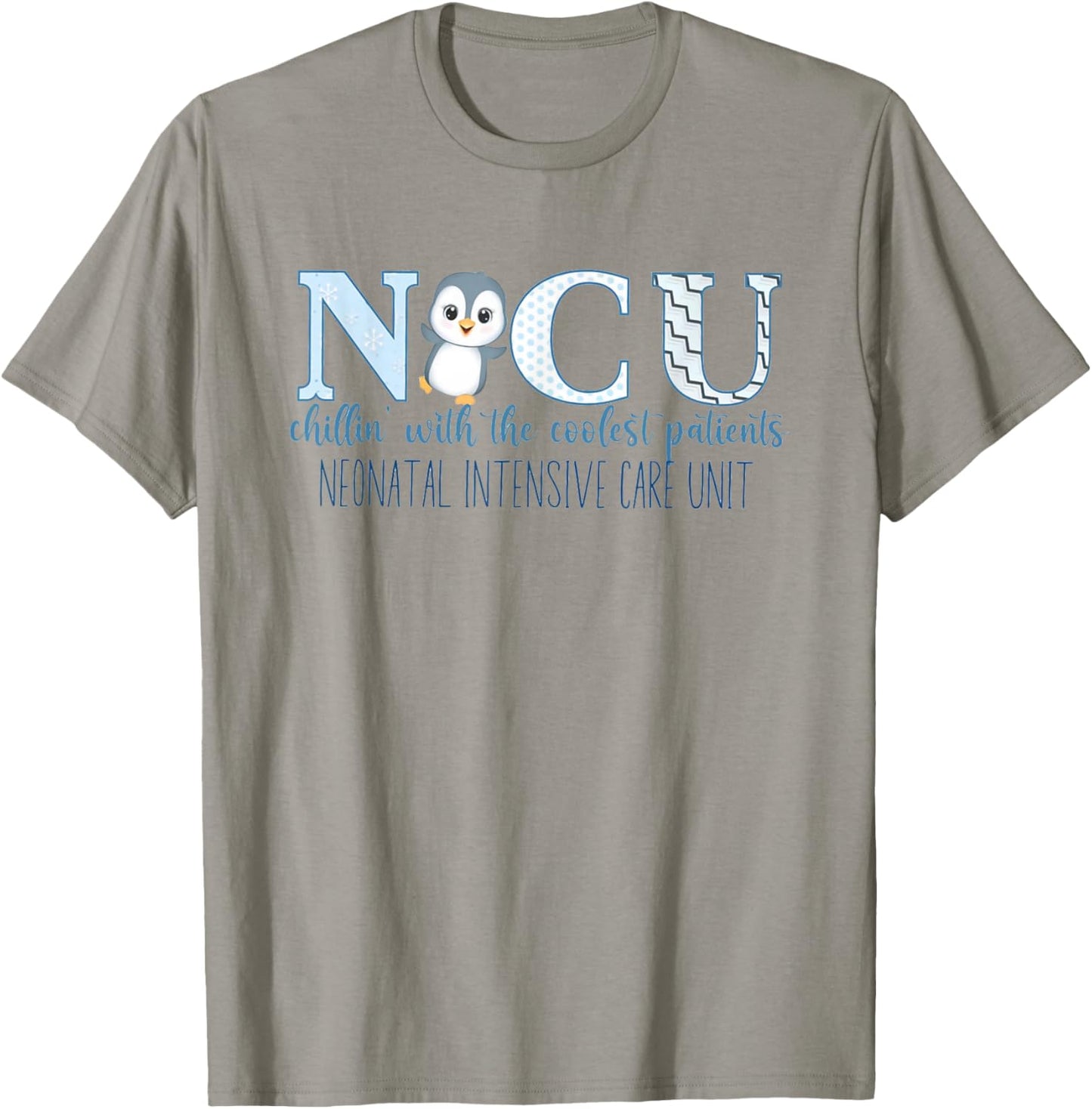Winter NICU Nurse Cute Penguin Nurse NICU Holiday Christmas T-Shirt - T-Shirt | Sand