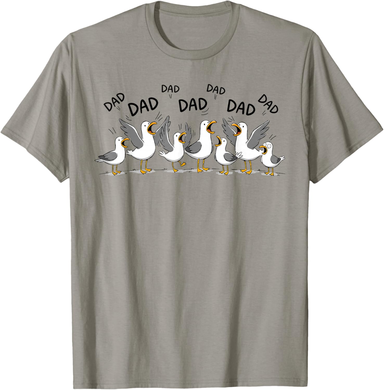 Seagull Dad Funny Dad Humor Ocean Life Father's Day T-Shirt - T-Shirt | Sand