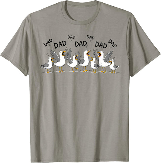 Seagull Dad Funny Dad Humor Ocean Life Father's Day T-Shirt - T-Shirt | Sand