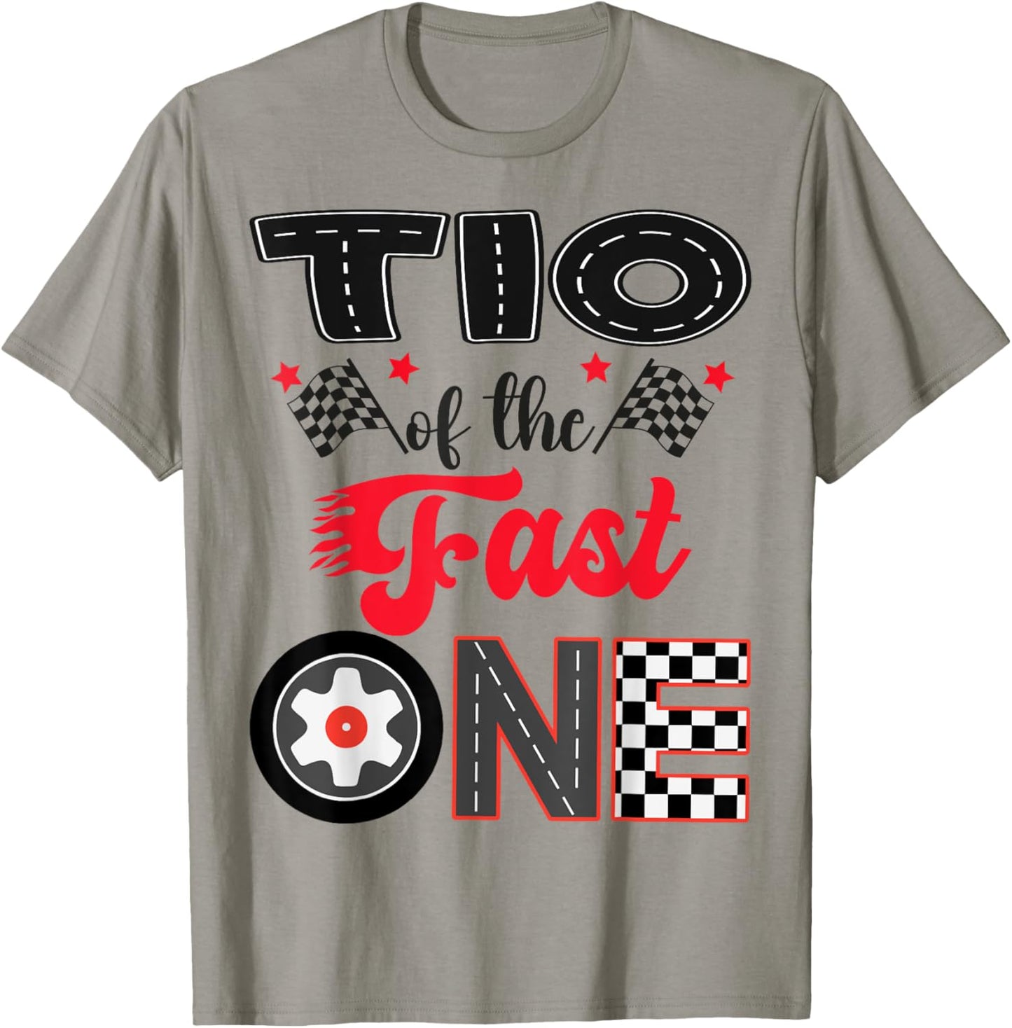 Tio Of The Fast One Car Racing Dad 1St Birthday Boy T-Shirt - T-Shirt | Sand