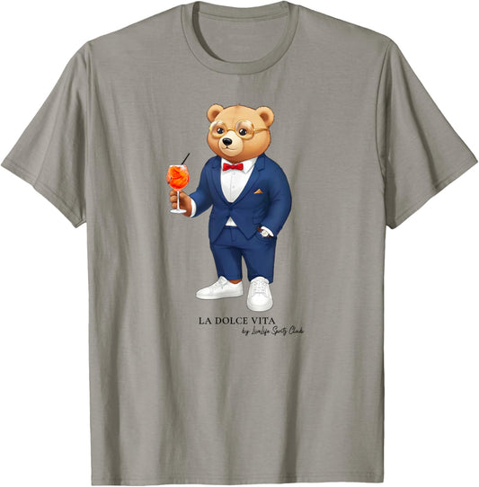 LA DOLCE VITA X Bear Costume Bear Aperölchen Spritz , White, S T-Shirt - T-Shirt | Sand