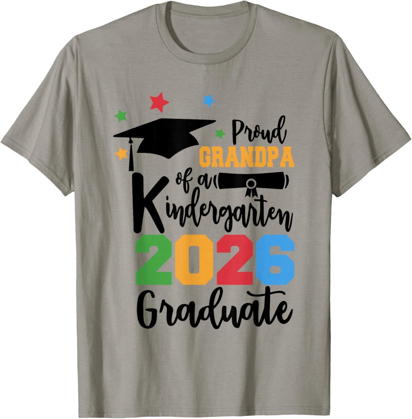 Proud Grandpa of A Kindergarten Class of 2026 Graduate T-Shirt - T-Shirt | Sand