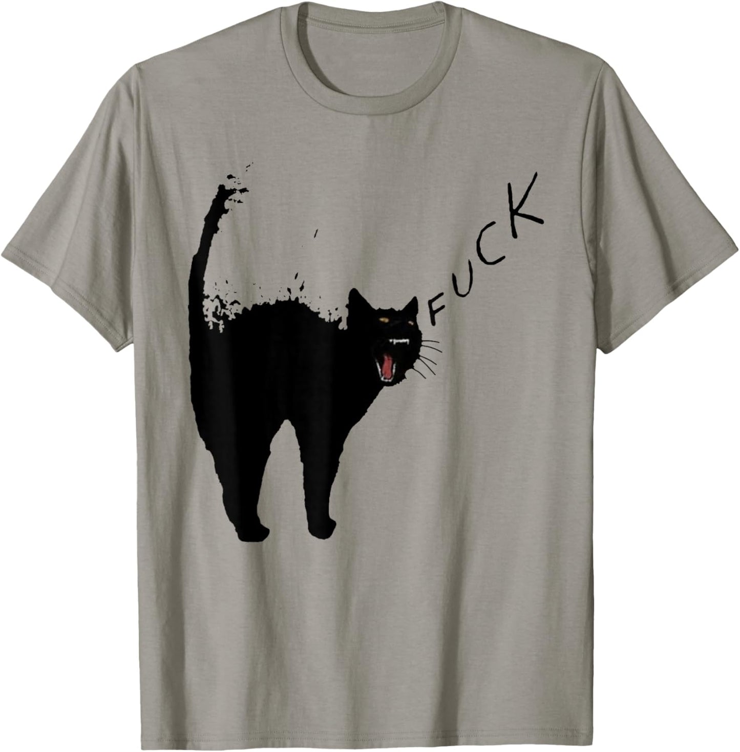 Angry - Black Cat - Fuck Yelling Art T-Shirt - T-Shirt | Sand