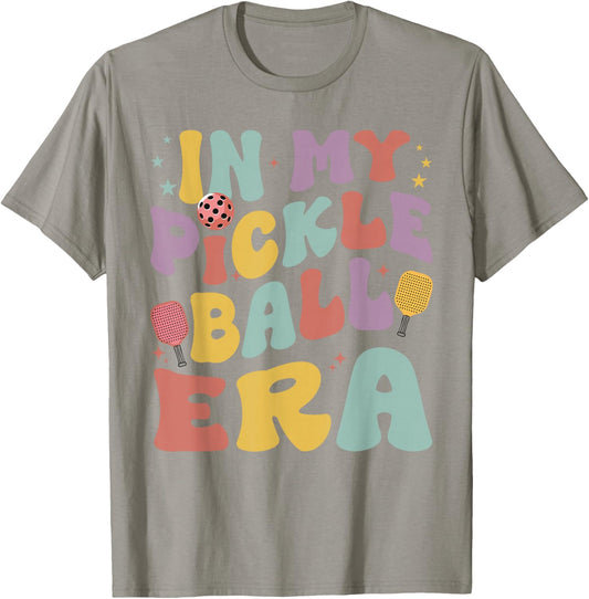 Retro In My Pickleball Era Funny Pickleball Player Women T-Shirt - T-Shirt | Sand
