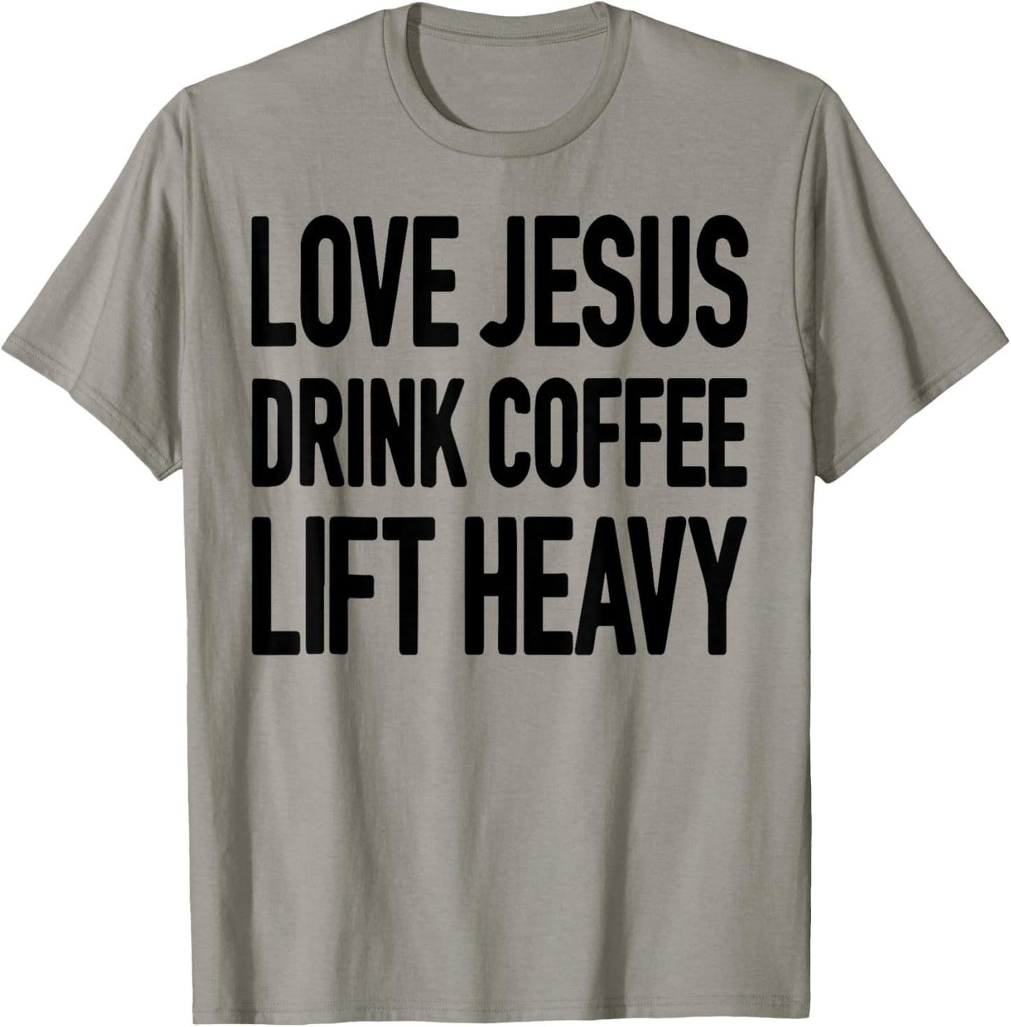 Love Jesus Drink Coffee Lift Heavy T-Shirt - T-Shirt | Sand
