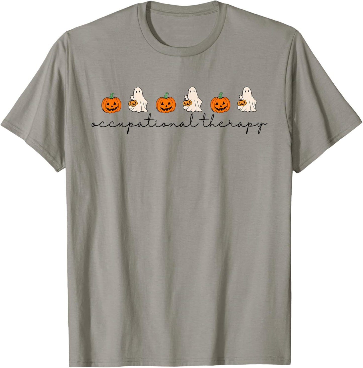 Halloween Occupational Therapy Cute Ghost Pumpkin OT Gift T-Shirt - T-Shirt | Sand