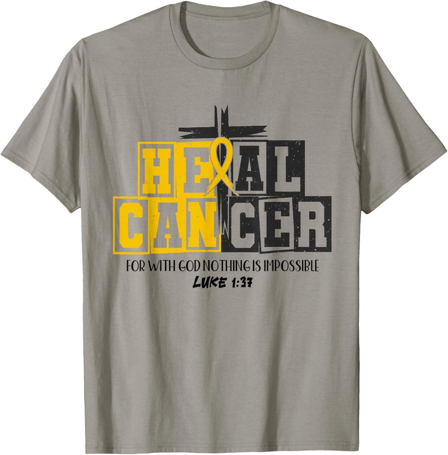 Heal Cancer Childhood Cancer Awareness God Christian Kids T-Shirt - T-Shirt | Sand