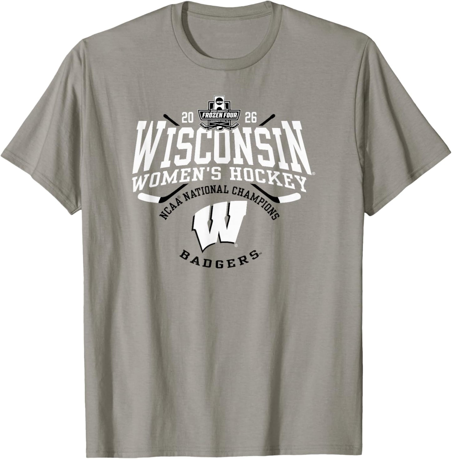 Wisconsin Badgers Women's Hockey National Champs 2026 Red T-Shirt - T-Shirt | Sand