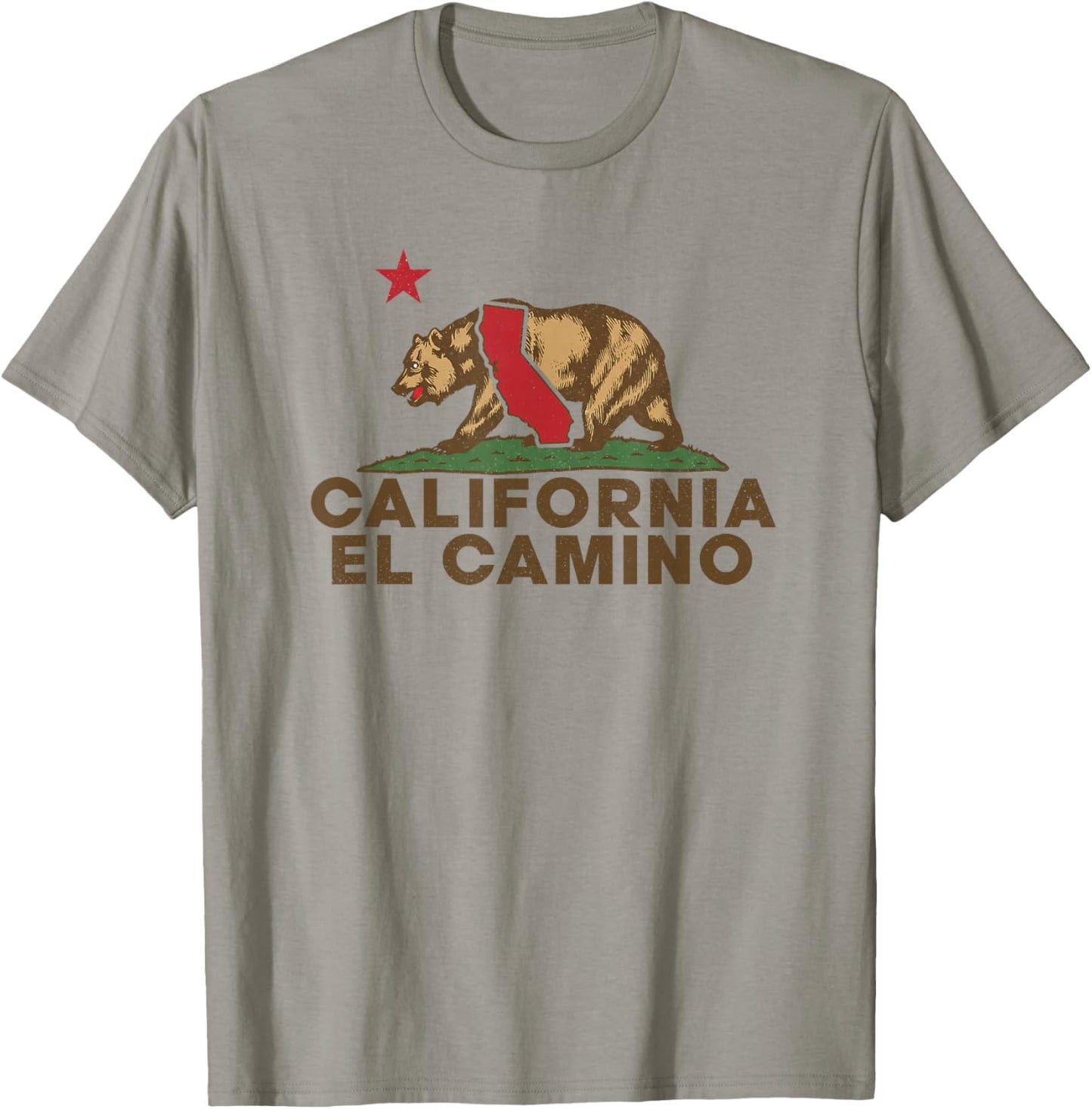 El Camino California Bear Vintage State Pride Design T-Shirt - T-Shirt | Sand