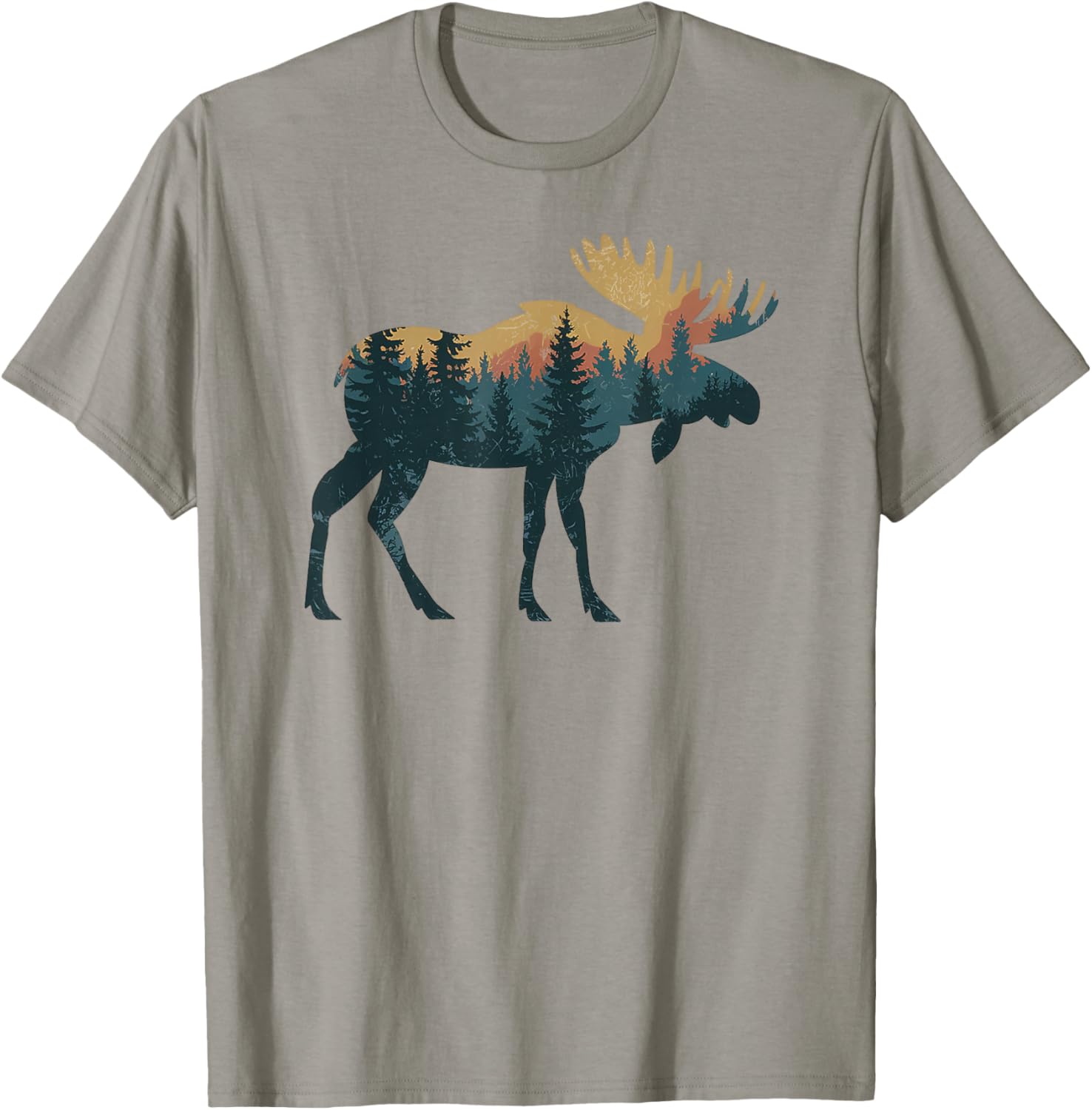 Moose Hunting Hiking Outdoor Camping Forest Men Women Moose T-Shirt - T-Shirt | Sand