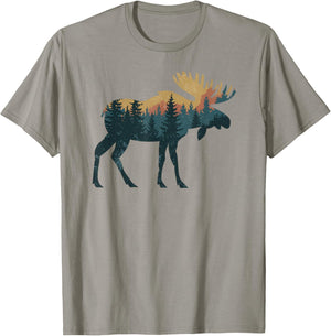 Moose Hunting Hiking Outdoor Camping Forest Men Women Moose T-Shirt - T-Shirt | Sand