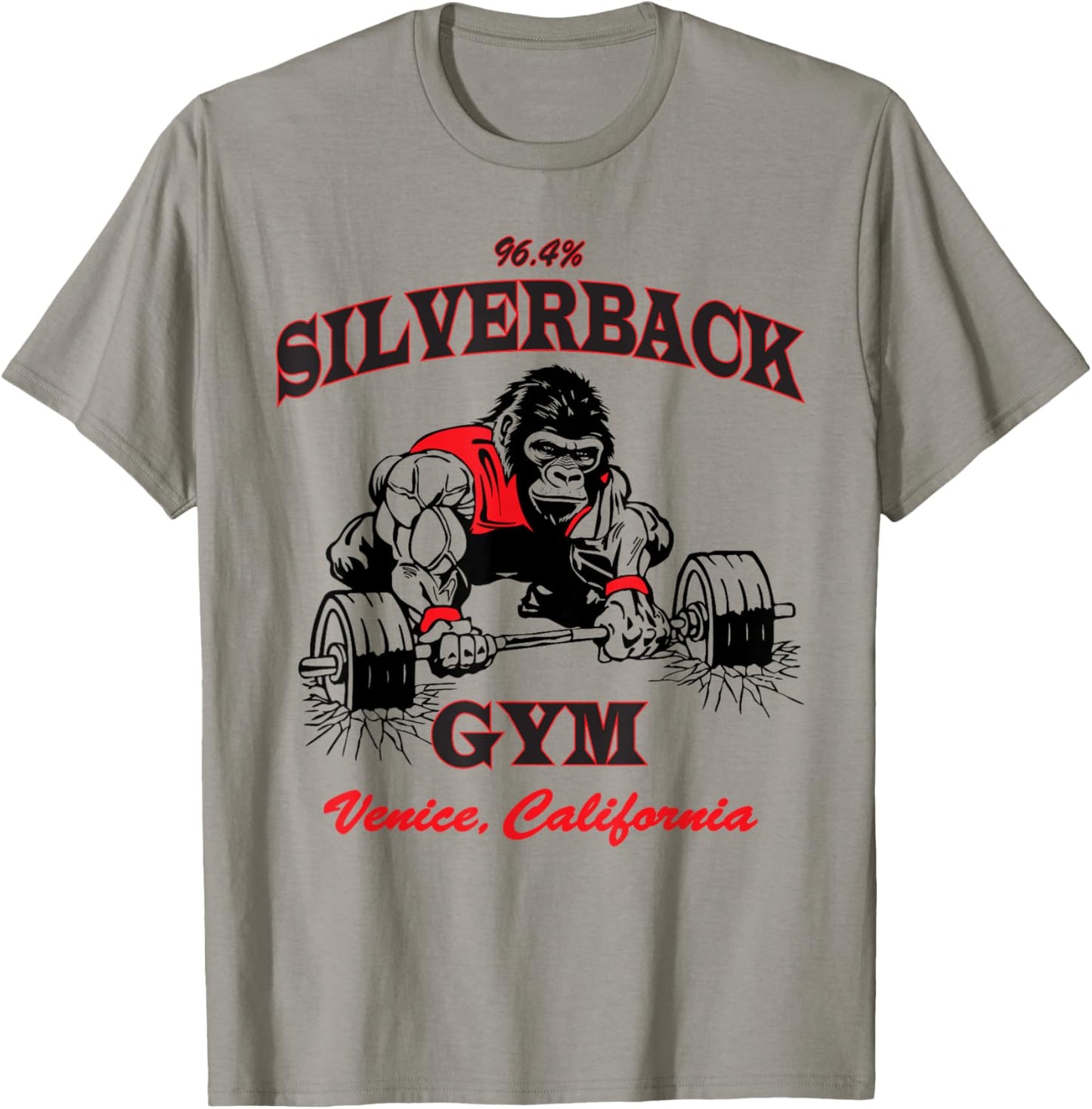 96.4% Silverback gym apparel, body building, gym Venice retr T-Shirt - T-Shirt | Sand