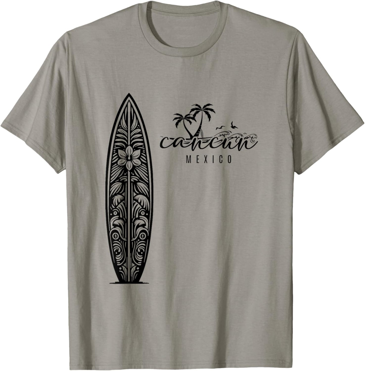 Cancun Mexico Beach Surfing Surfboard Retro T-Shirt - T-Shirt | Sand