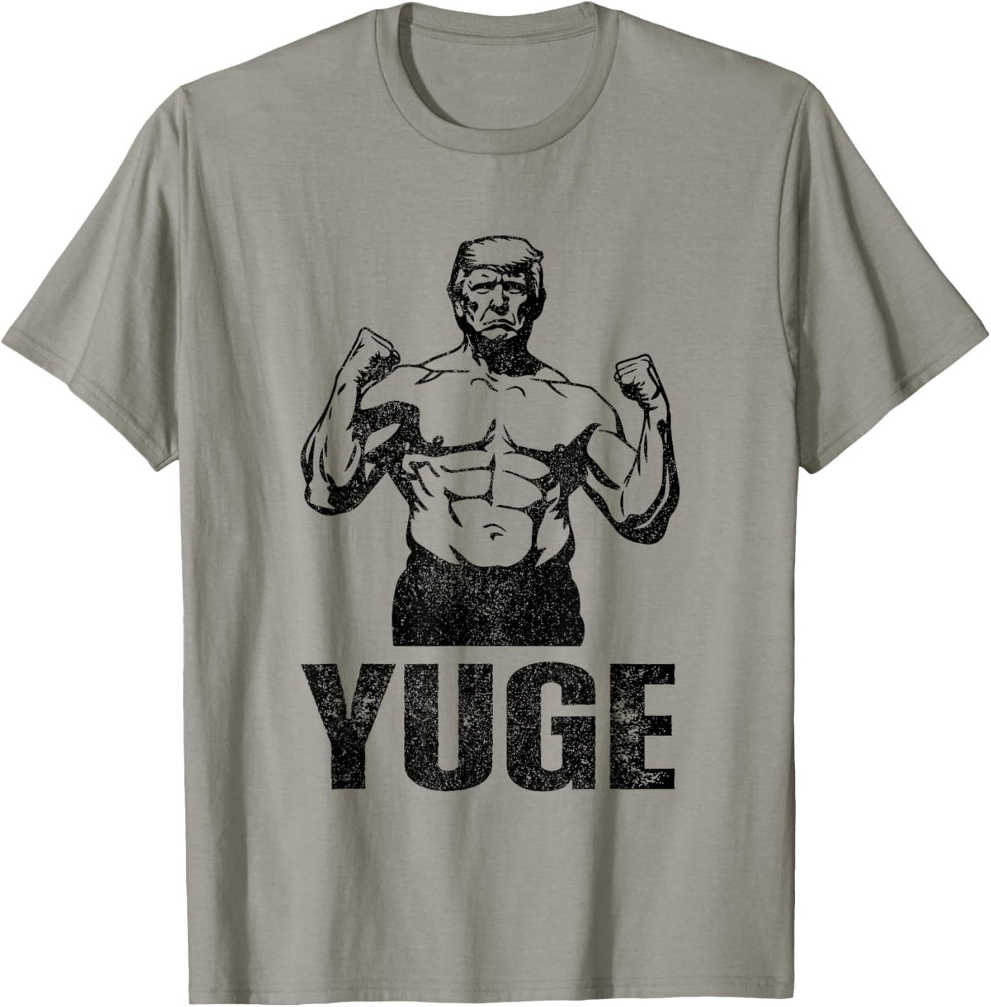 Muscle Trump 2024 Yuge Muscular Flex Trump Funny Patriotic Vintage Workout Gym T-Shirt - T-Shirt | Sand