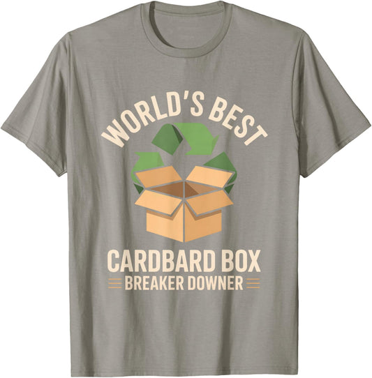World's Best Cardboard Box Breaker Downer T-Shirt - T-Shirt | Sand