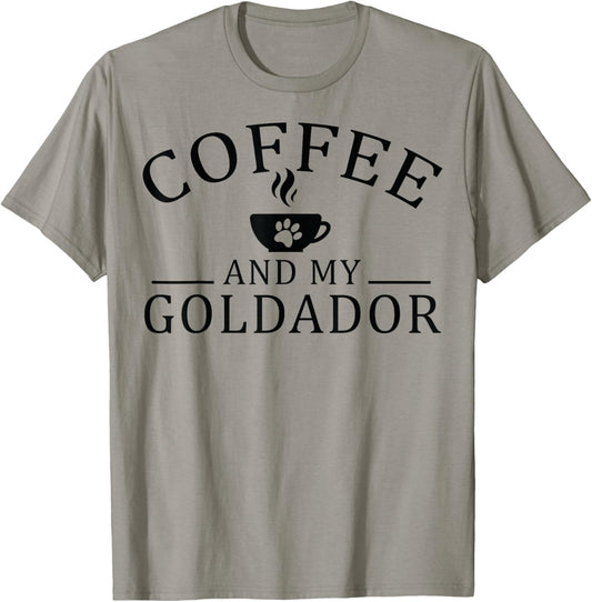Goldador Dog And Coffee T-Shirt - T-Shirt | Sand