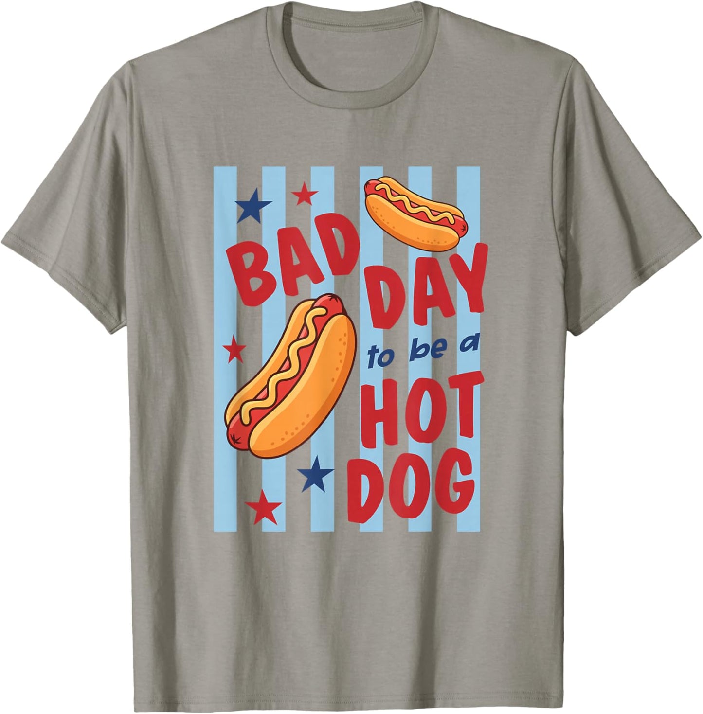 Bad Day to Be A Hot Dog Funny BBQ Grilling 4th of July T-Shirt - T-Shirt | Sand