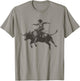 Vintage Cowboy Festival Country Music Concert Grey Cowboy Riding Bull - -Adults & Kids - Short Sleeve - Classic Fit - - Small T-Shirt - T-Shirt | Sand