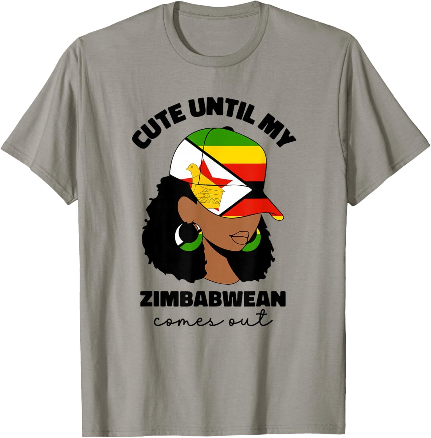 Proud Zimbabwe Flag Girl Zimbabwean Pride Roots T-Shirt - T-Shirt | Sand
