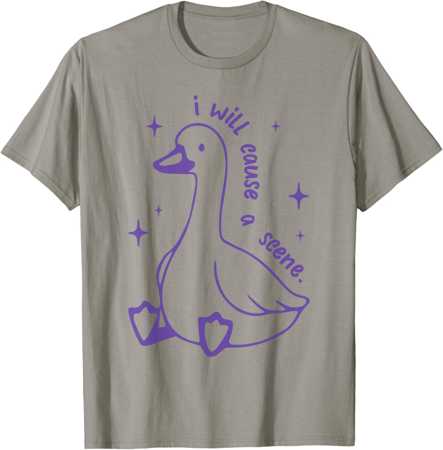 I Will Cause A Scene Funny Goose Chaos Meme T-Shirt - T-Shirt | Sand