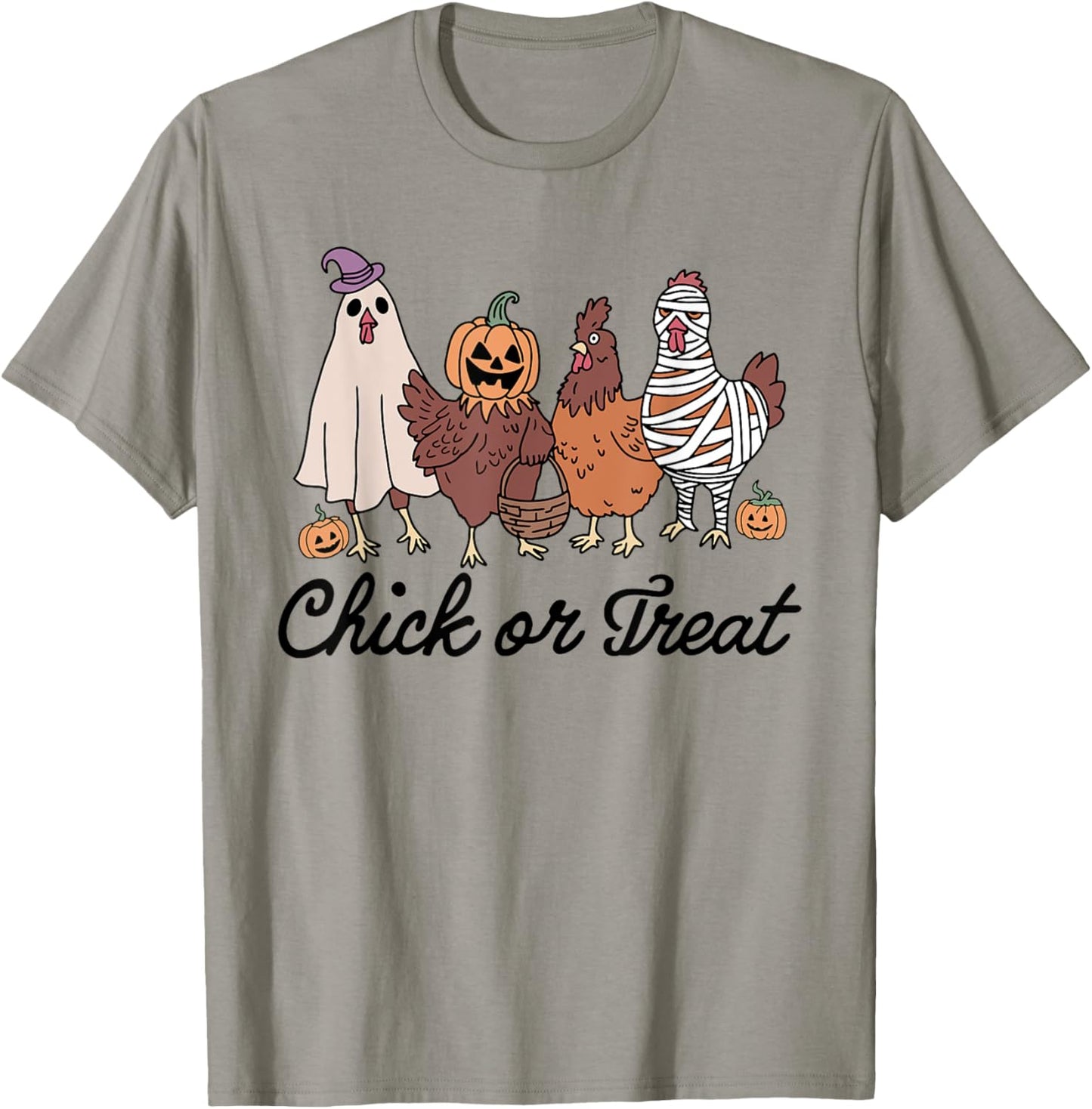 Chick Or Treat Halloween Witch Spooky Chicken T-Shirt - T-Shirt | Sand