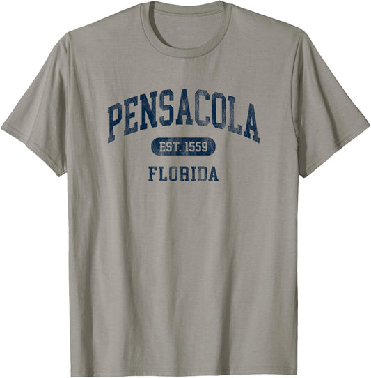 Vintage Pensacola FL Est 1559 Retro Preppy Throwback T-Shirt - T-Shirt | Sand
