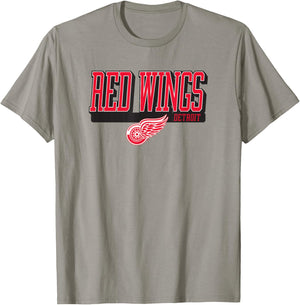 Detroit Red Wings Faceoff Gray Officially Licensed T-Shirt - T-Shirt | Sand