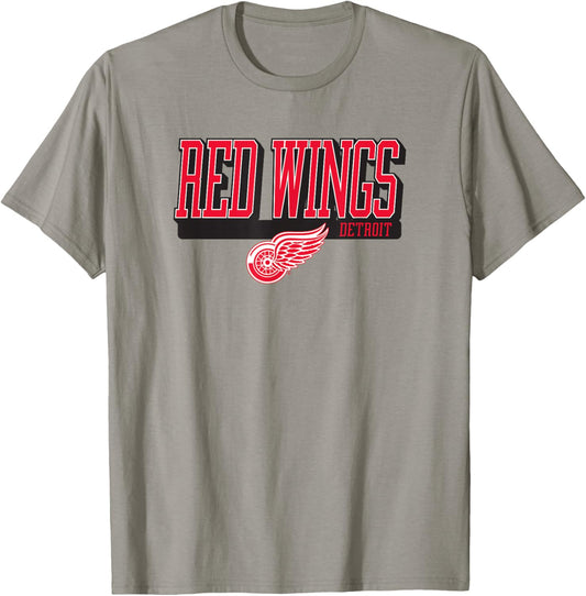Detroit Red Wings Faceoff Gray Officially Licensed T-Shirt - T-Shirt | Sand