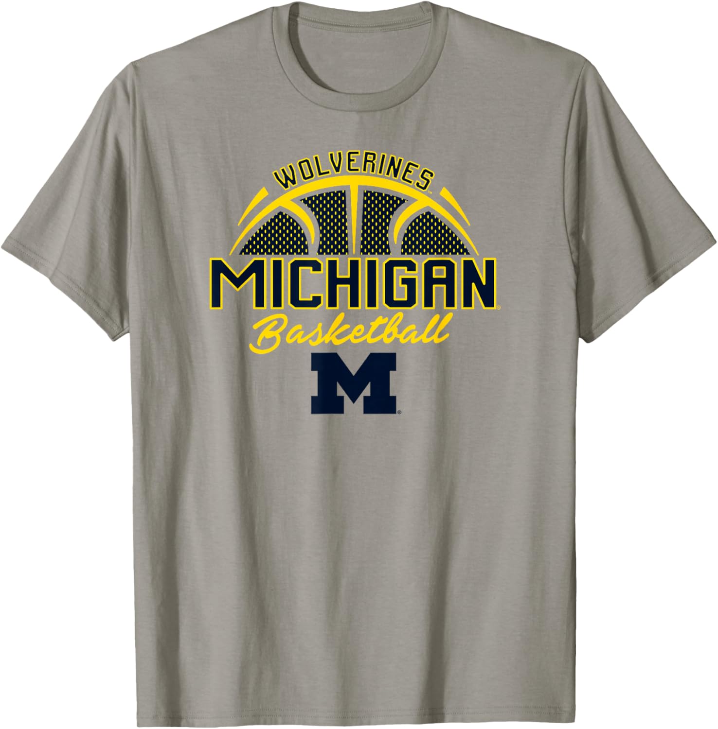 Michigan Wolverines Basketball Three Pointer Gray T-Shirt - T-Shirt | Sand