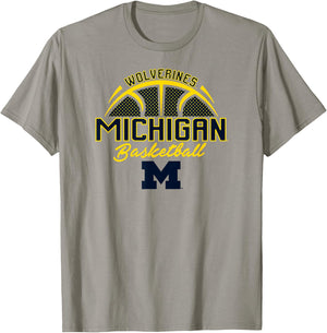 Michigan Wolverines Basketball Three Pointer Gray T-Shirt - T-Shirt | Sand