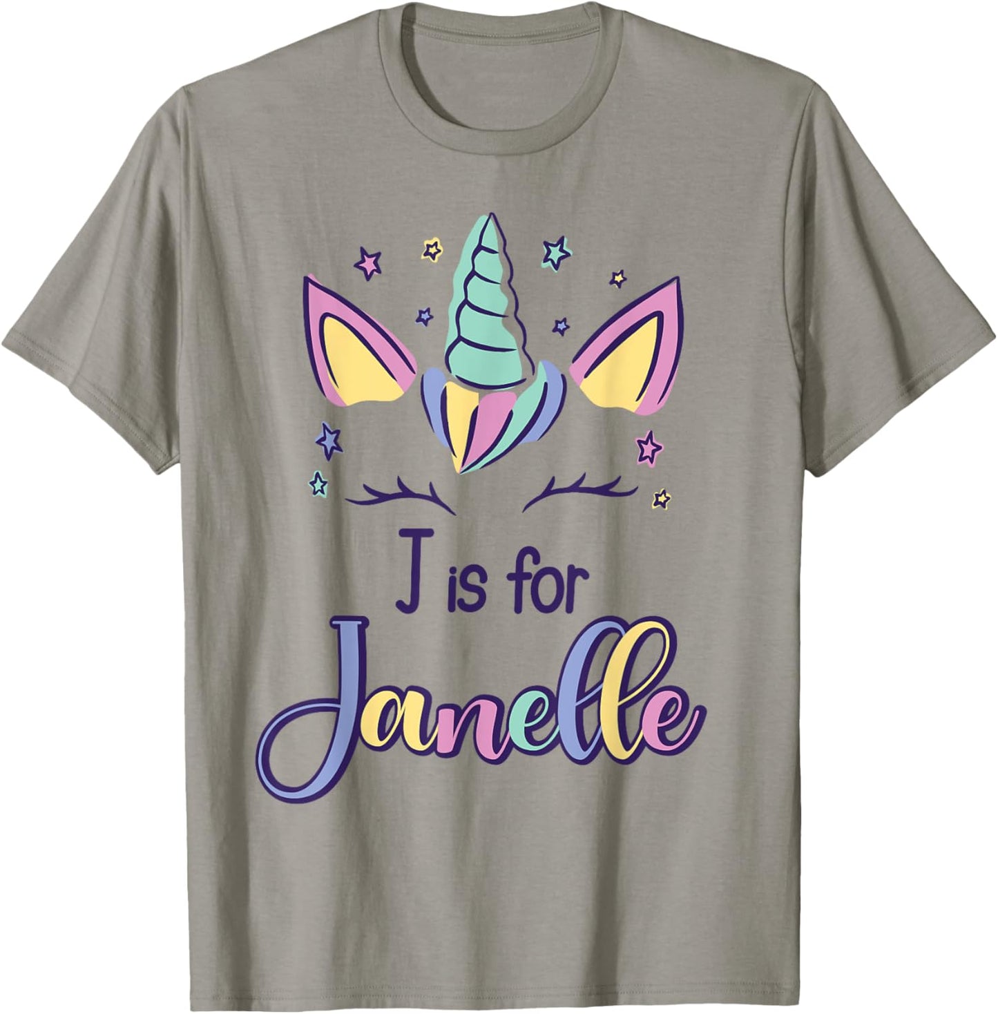 First Name Janelle Personalized J Is For Janelle T-Shirt - T-Shirt | Sand