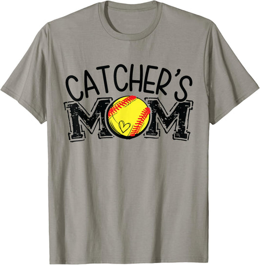 Softball Catcher's Mom T-Shirt - T-Shirt | Sand