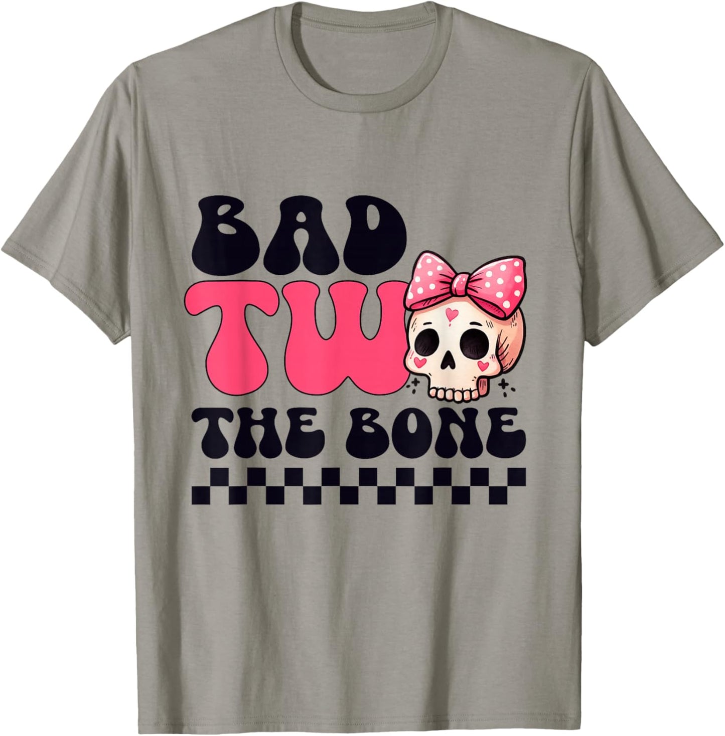 Bad Two The Bone Cute 2nd Toddler Halloween Birthday Girls T-Shirt - T-Shirt | Sand