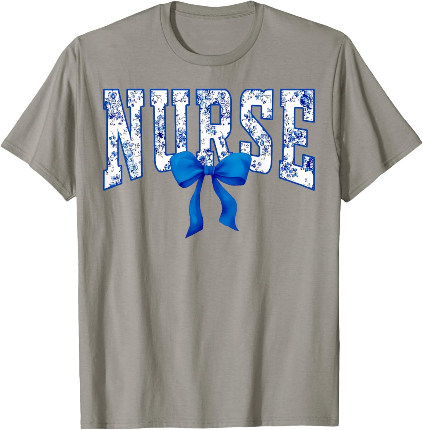 Toile De Jouy Nurse Coquette Bow Nurse Floral T-Shirt - T-Shirt | Sand